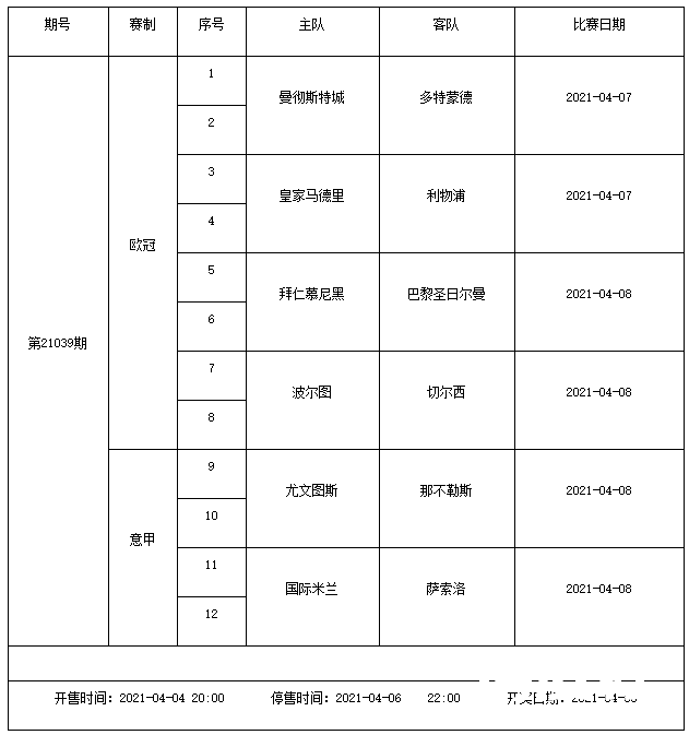 猛!4月2日(周五)-4月6日(周二)足彩连续5期停售 猛!4月2日(周五)-4月6日(周二)足彩连续5期停售